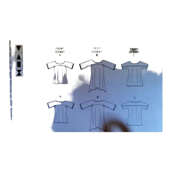 VOGUE PATTERN V8452 Sz 8 -16 Tunic Plus Size Tops Blouse Split Sleeve UNCUT - Picture 6 of 6